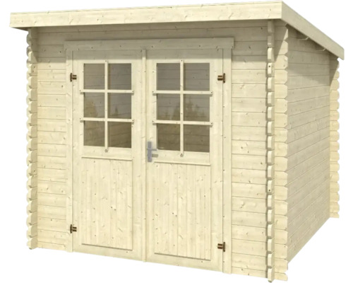 Abri de jardin en bois avec double porte et fenêtres