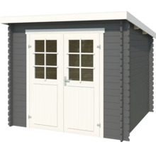 Abri de jardin avec porte double et fenêtres