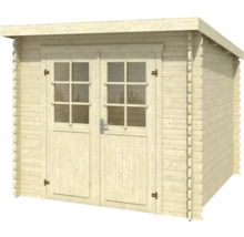 Abri de jardin en bois avec double porte et fenêtres