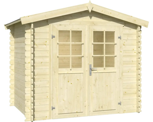 Abri de jardin en bois avec double porte et fenêtres