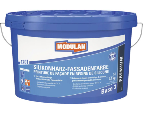 Pot de peinture de façade en résine de silicone Modulan, 5 litres