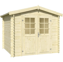 Abri de jardin en bois avec double porte et fenêtres