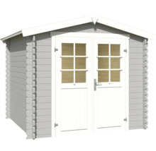 Abri de jardin en bois avec double porte et fenêtres