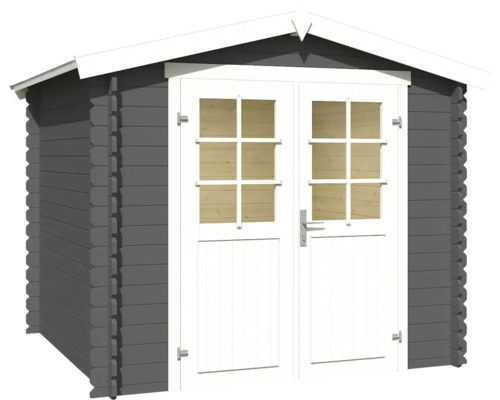 Abri de jardin en bois avec double porte et fenêtres