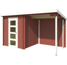 Abri de jardin en bois avec porte et espace couvert