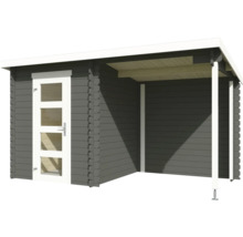 Abri de jardin avec porte et terrasse couverte