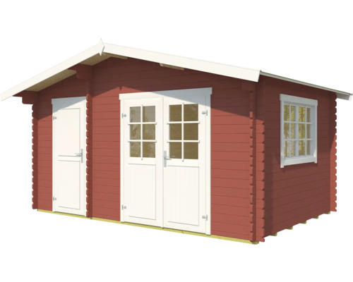 Abri de jardin avec double porte, porte simple et fenêtre