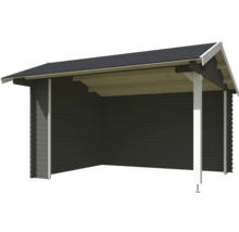 Offener Unterstand aus Holz mit Dach für den Aussenbereich