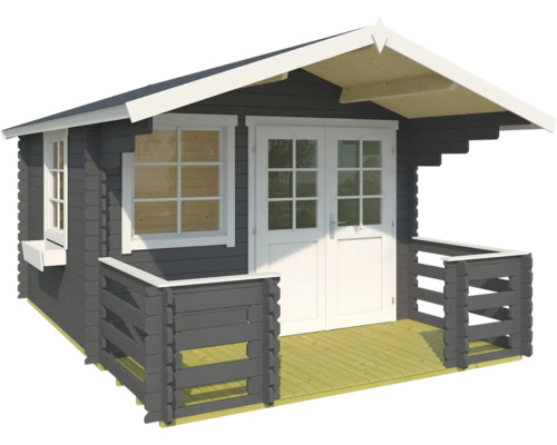 Abri de jardin avec double porte, fenêtre et petit auvent