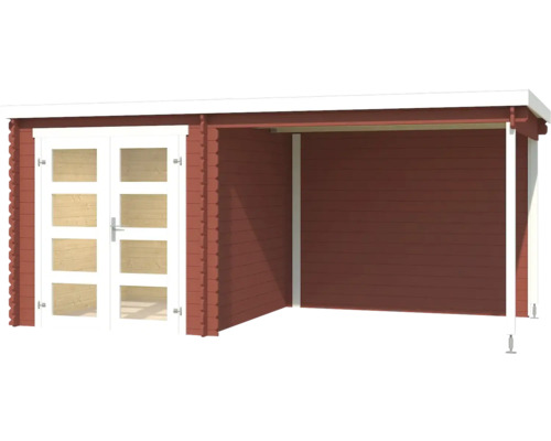 Abri de jardin avec double porte et annexe