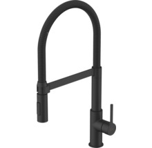 Robinet de cuisine noir avec bec flexible