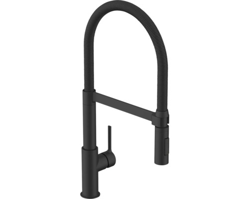 Robinet de cuisine noir avec bec flexible