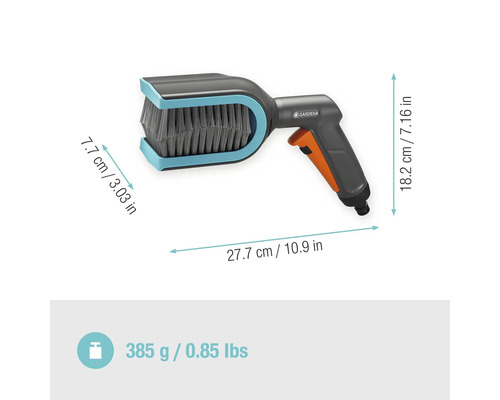 Gardena Waschbürste mit Abmessungen