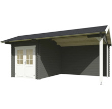 Abri de jardin en bois avec double porte et auvent