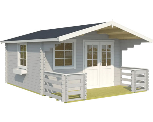 Abri de jardin avec fenêtre, porte et petit auvent