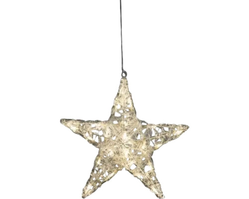 Objet lumineux LED Konstsmide acrylique étoile h 34 cm 24 LED couleur d'éclairage blanc chaud à intensité lumineuse variable Étoile lumineuse décorative à suspendre