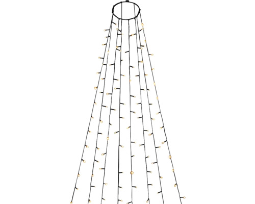Manteau LED pour sapin avec anneau Konstsmide Ø 15,8 cm 400 LED couleur d'éclairage ambre à intensité lumineuse variable avec minuterie 8 heures Guirlande lumineuse en forme de cône avec des lumières blanc chaud pour l''extérieur