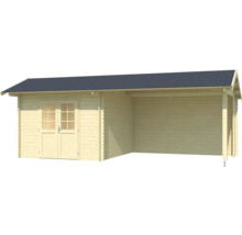 Maison de jardin en bois avec annexe et porte double