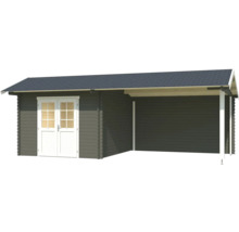 Abri de jardin avec auvent et double porte