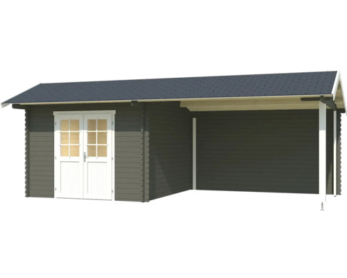 Abri de jardin avec auvent et double porte