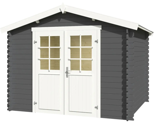 Abri de jardin en bois avec double porte et fenêtres