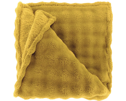 Wohndecke Bubble glowy gelb 220x240 cm Quadratische, zusammengefaltete Kuscheldecke