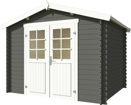 Abri de jardin en bois avec double porte et fenêtres