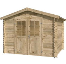 Abri de jardin en bois avec double porte et fenêtres