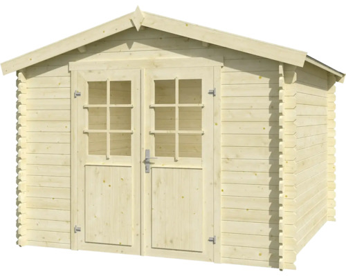Abri de jardin en bois avec double porte et fenêtres