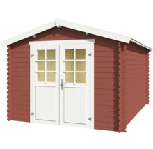 Abri de jardin en bois avec porte double et fenêtres