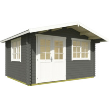 Maison de jardin en bois avec porte double et fenêtres