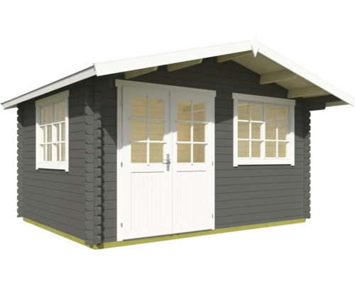 Maison de jardin en bois avec porte double et fenêtres