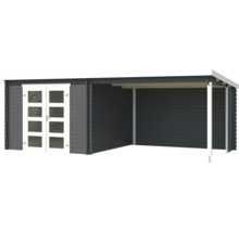 Abri de jardin avec annexe et porte double