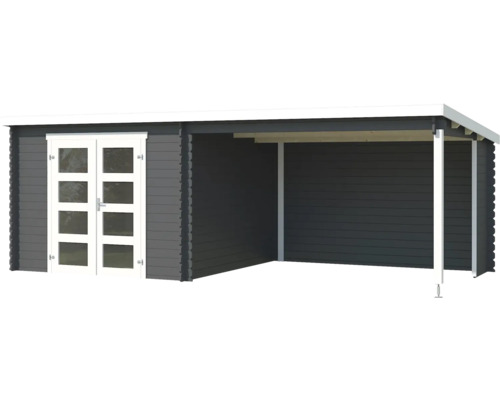 Abri de jardin avec annexe et porte double