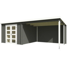 Abri de jardin avec espace couvert en bois