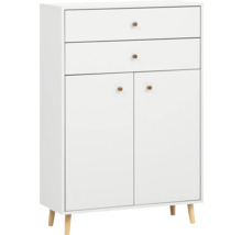 Armoire blanche avec deux tiroirs et deux portes
