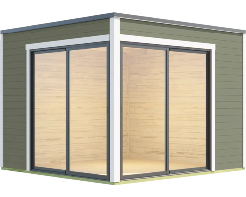 Abri de jardin moderne avec portes coulissantes pour l''extérieur