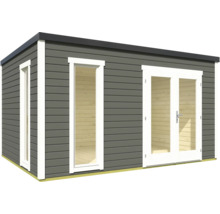 Abri de jardin avec fenêtres et porte double