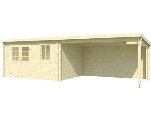 Maison de jardin en bois avec porte double et fenêtre