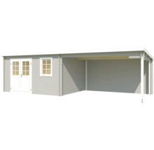 Abri de jardin en bois avec abri voiture et fenêtre