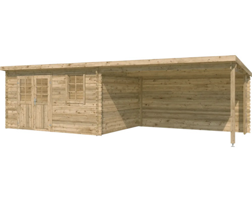 Abri de jardin en bois avec fenêtre et porte double