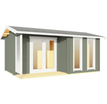 Abri de jardin en bois avec double porte et fenêtres