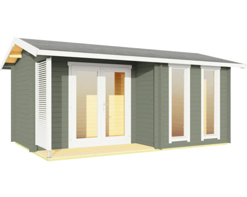 Abri de jardin en bois avec double porte et fenêtres