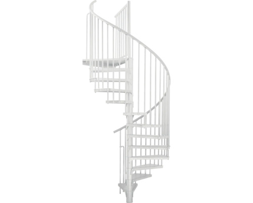 Wendeltreppe aus Metall mit Geländer