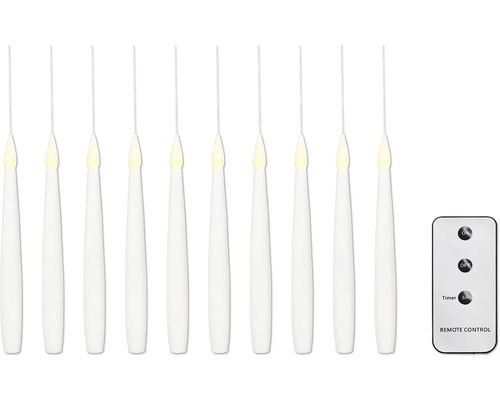 Dix bougies LED sans fil avec télécommande