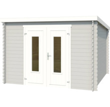 Abri de jardin en bois avec double porte et fenêtres