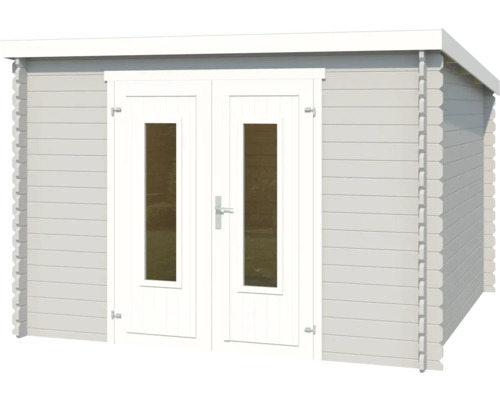 Abri de jardin en bois avec double porte et fenêtres