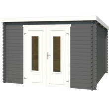 Abri de jardin en bois avec double porte et fenêtres