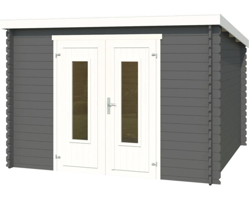 Abri de jardin en bois avec double porte et fenêtres