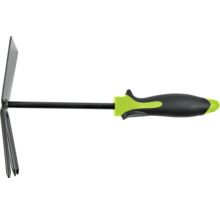 Houe combinée avec râteau à trois dents pour le jardinage